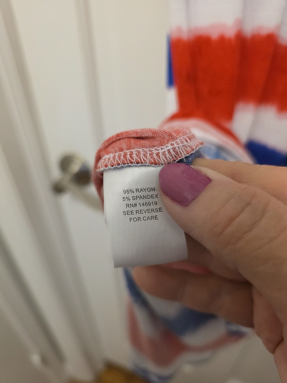 Freshman Red, White & Blue Striped Knit Dress, Size Medium, Stretch, Festive - Picture 10 of 11